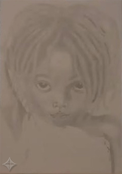 VERKAUFT! - Vorlage war die Kopie einer Zeichnung von Ras Daniel Hartman, Little Girl, Bleistiftzeichnung A2