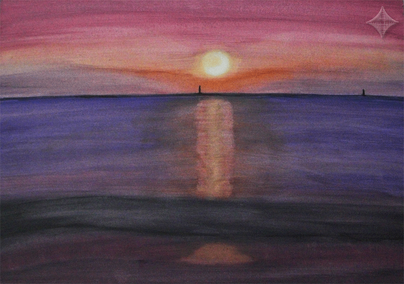 Ostseeabend, Aquarell, 42 x 30 cm